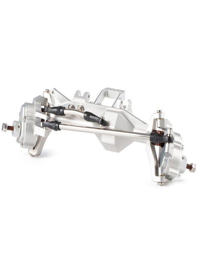 ZMHOBBY Aluminum Offset Portal Axles with BTA Servo Mount and Panhard Mount for 1/10 Comp Rigs Axial Capra SCX10 III LCG Chassis (Silver Front Axle) - Image 1
